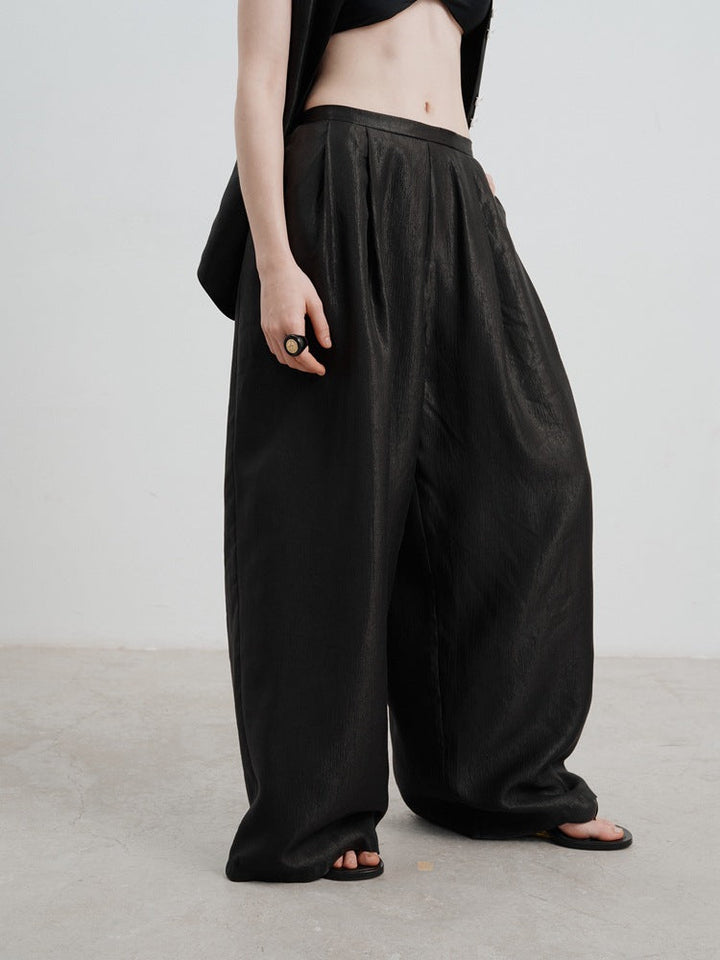 Wide-Leg Straight-Leg Casual Pants