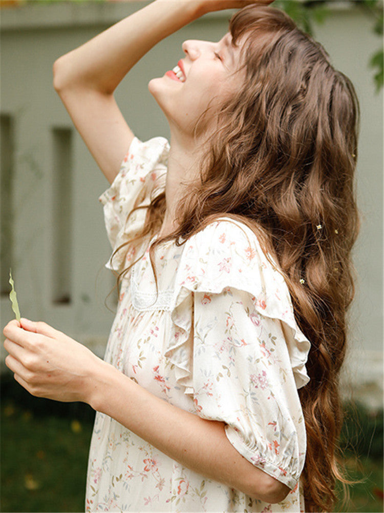 Summer Satin Willow Leaf Nightgown