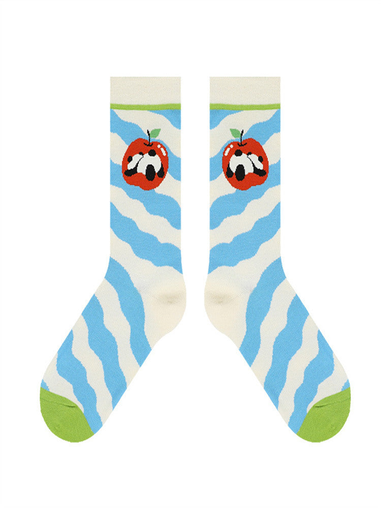 Baumwollsocken mit Cartoon-Panda-Muster