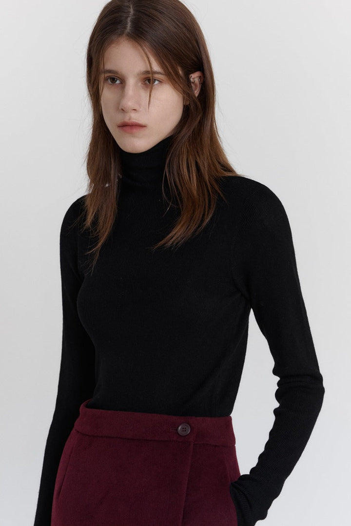 Uld stretch Slim-Fit rullekrave sweater