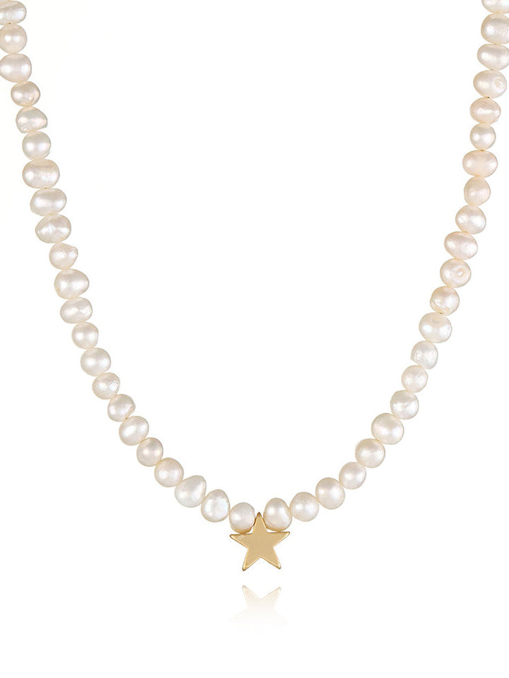 Oversized Pearl Star Necklace