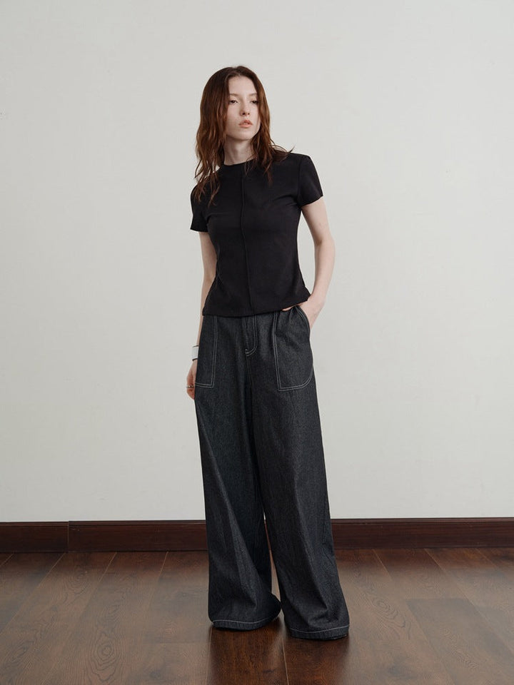 Minimalistisch casual basic T-shirt met korte mouwen