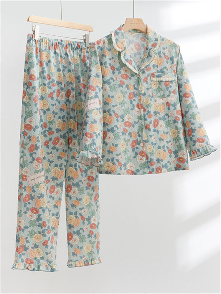 Pure Cotton Button-Up Sleepwear Set