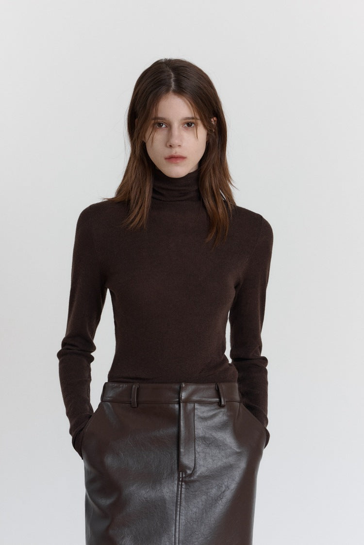 Stretch Slim-Fit tröja med turtleneck