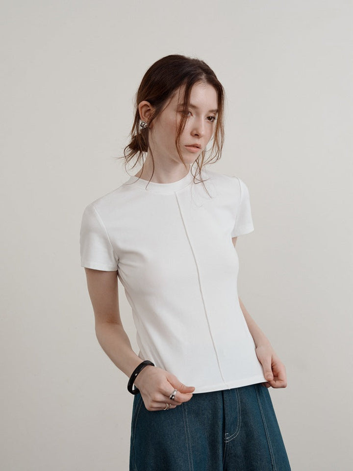 Minimalistesch Casual Basic Short Sleeve T-Shirt