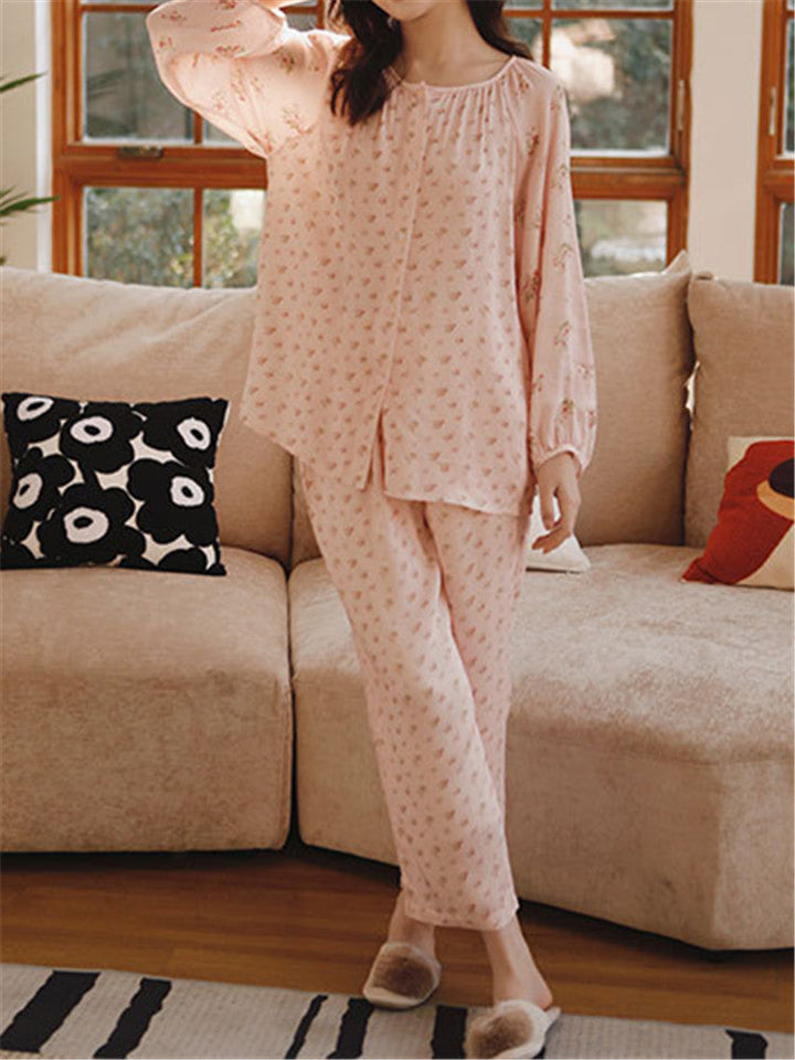 Loose-Fit Satin Printed Sleepwear