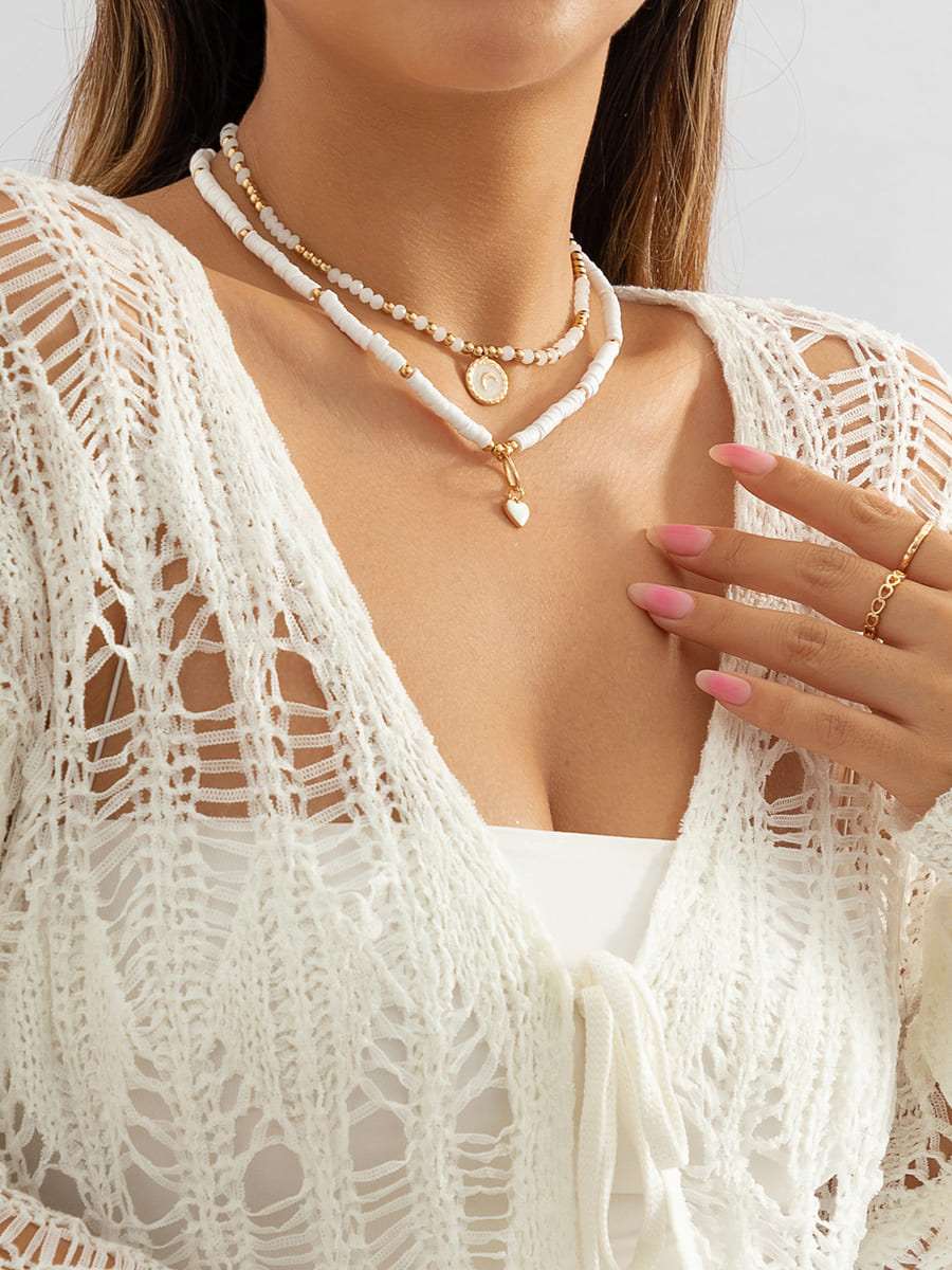 Collar de cristal de corazón boho