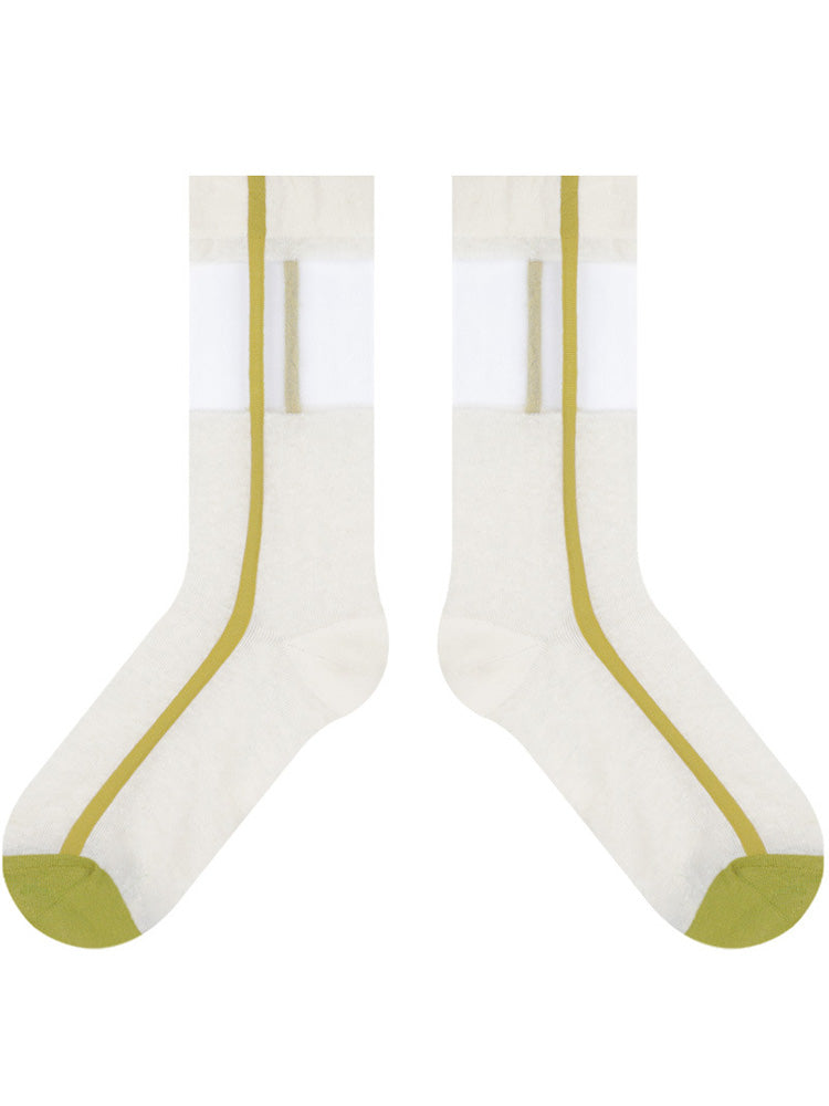 Chaussettes ultra fines en soie de verre cristal transparent