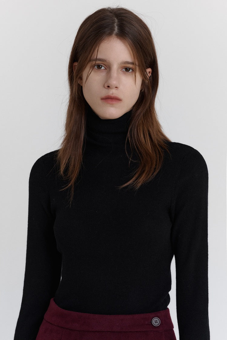 Stretch Slim-Fit tröja med turtleneck