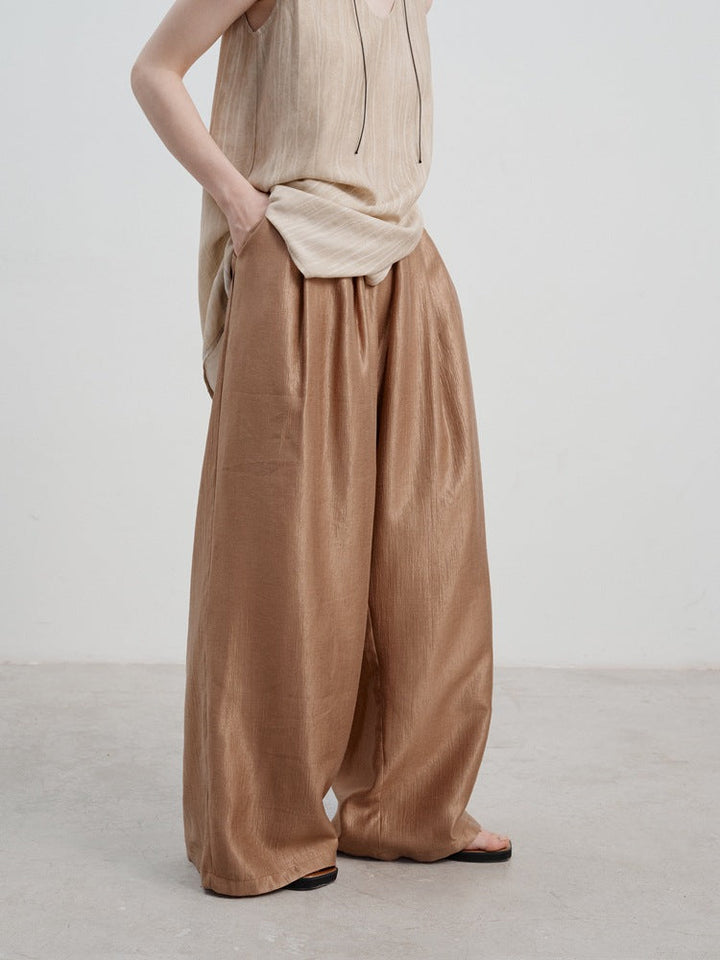 Wide-Leg Straight-Leg Casual Pants