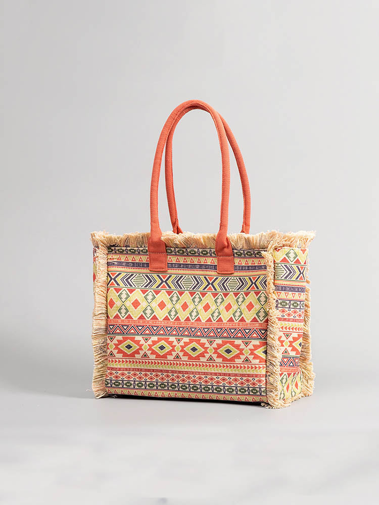 Bolso de lona estampado vintage