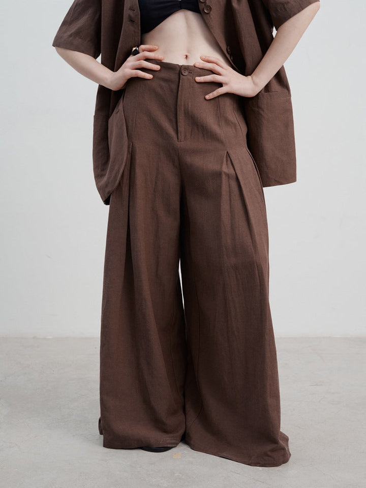 Casual Straight-Leg Wide-Leg Pants