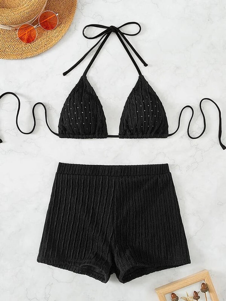 Getextureerde stringbikini voor dames