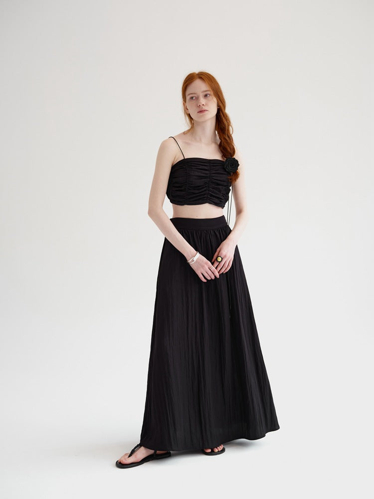 Pleats Ærmeløs Bandeau Top