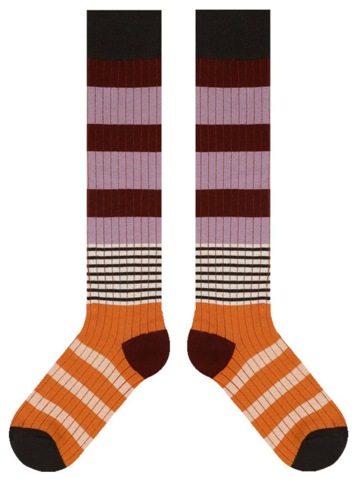 Gestreift Muster Knéi-Héich Socken