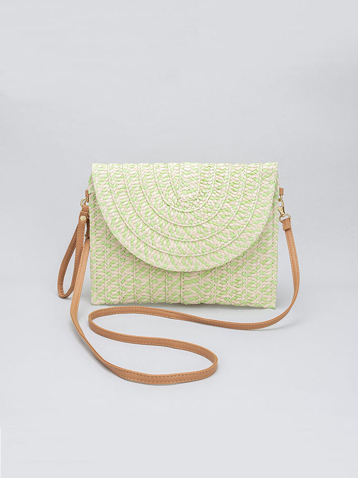 Bolso de paja tejido a mano: clutch y bandolera