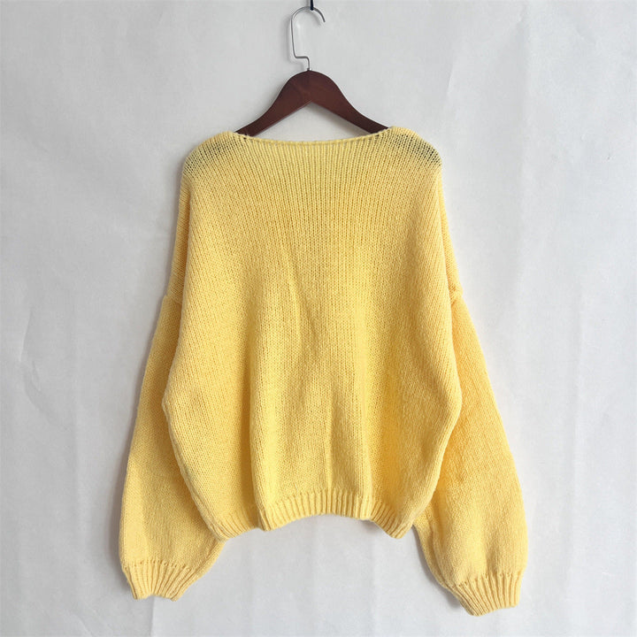 Solid Color Crew Neck Lace-Up Cardigan