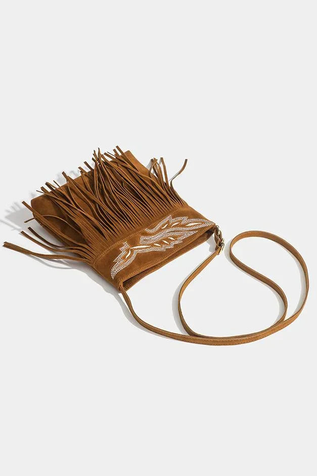 Western Cowboy Brown Fringe Crossbody Bag