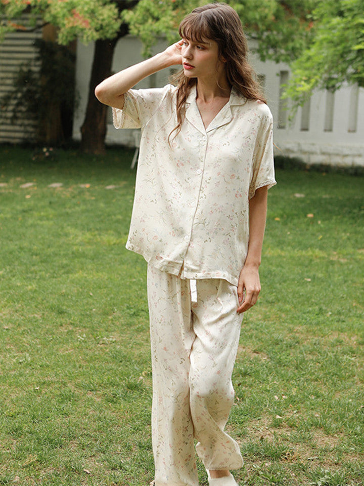 Willow Leaf Floral Pajama Set