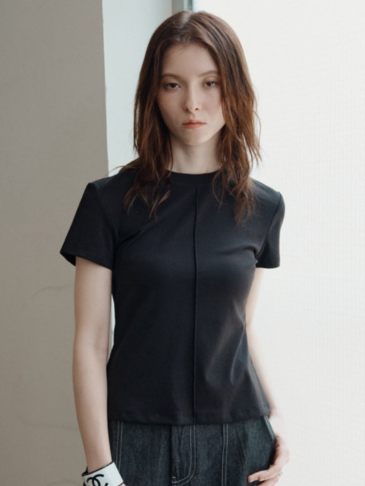 Minimalistisch casual basic T-shirt met korte mouwen