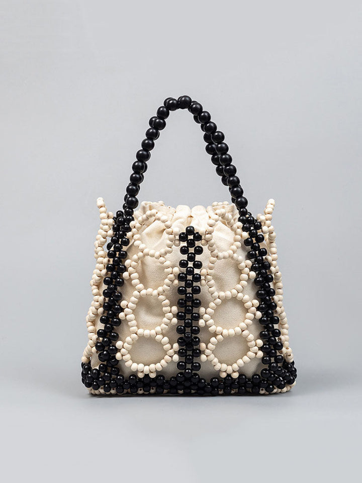 Handwoven Wooden Bead Tote Bag