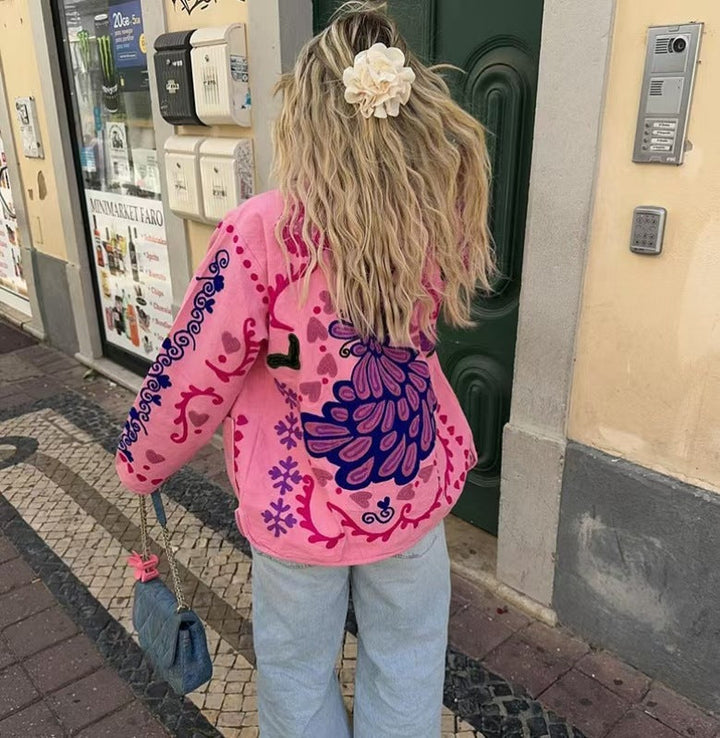 Süße dünne Jacke mit Graffiti-Print