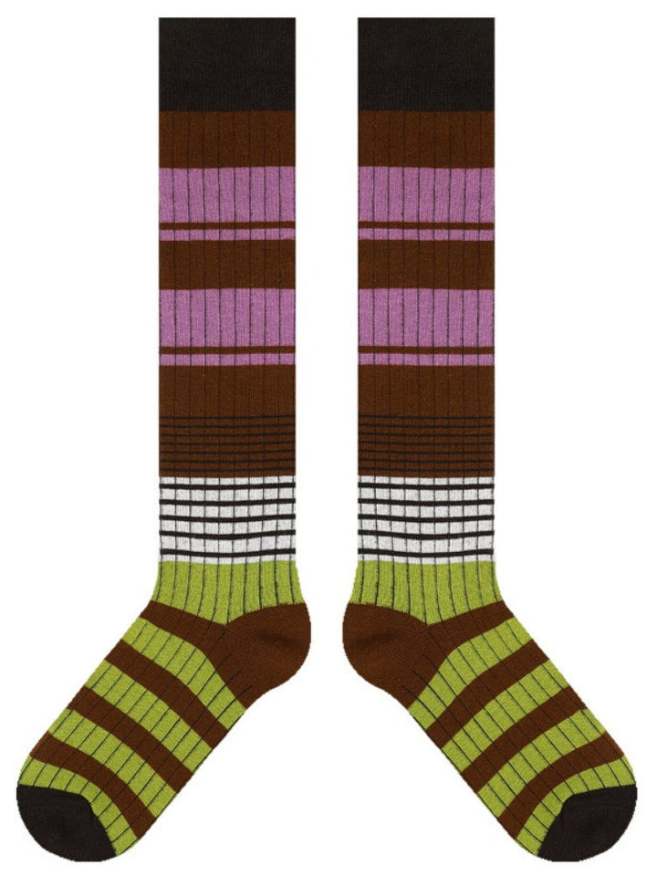 Gestreift Muster Knéi-Héich Socken