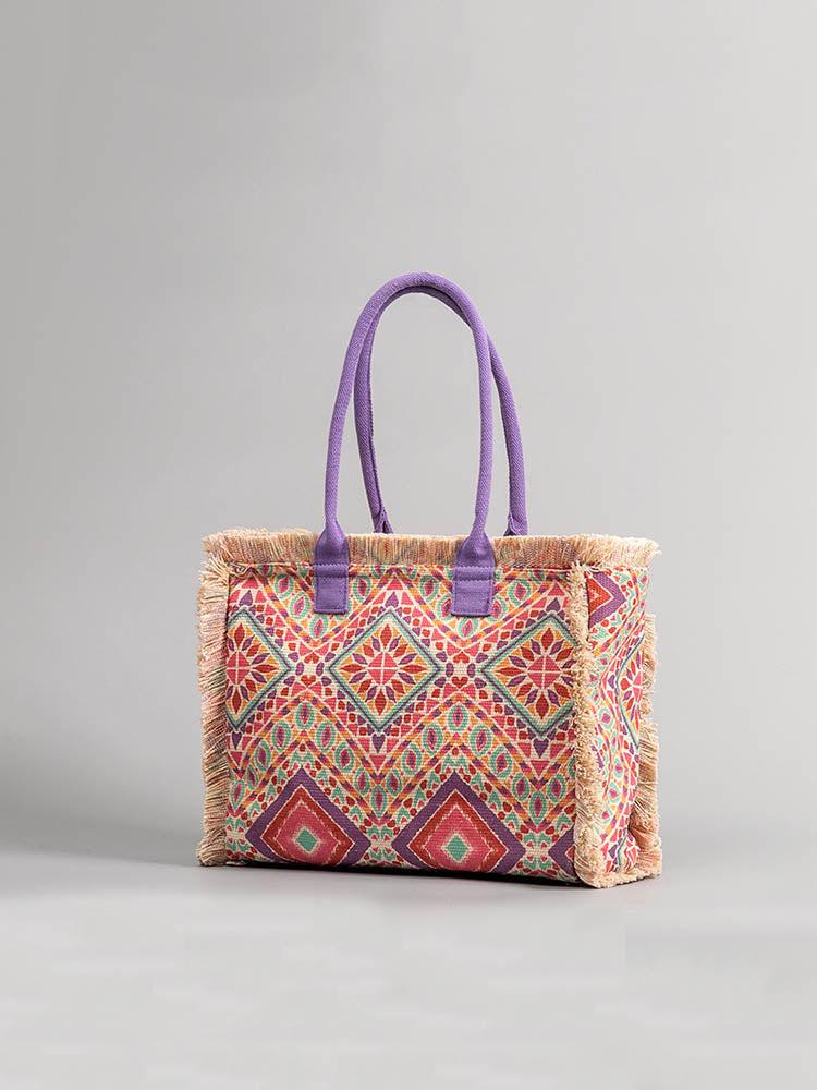 Bolsa de lona estampada vintage