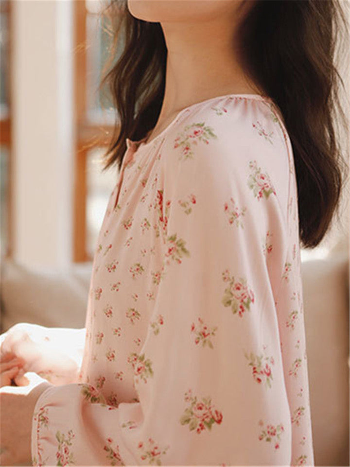 Loose-Fit Satin Printed Sleepwear