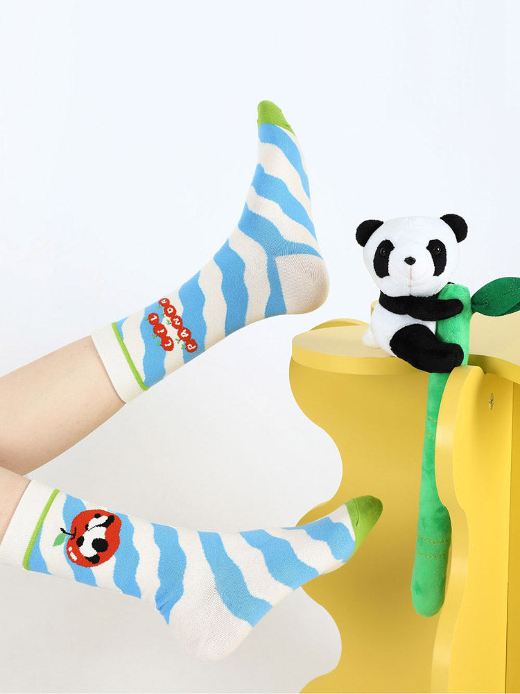 Chaussettes en coton à motif de panda de dessin animé