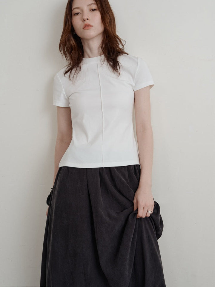 Minimalistesch Casual Basic Short Sleeve T-Shirt