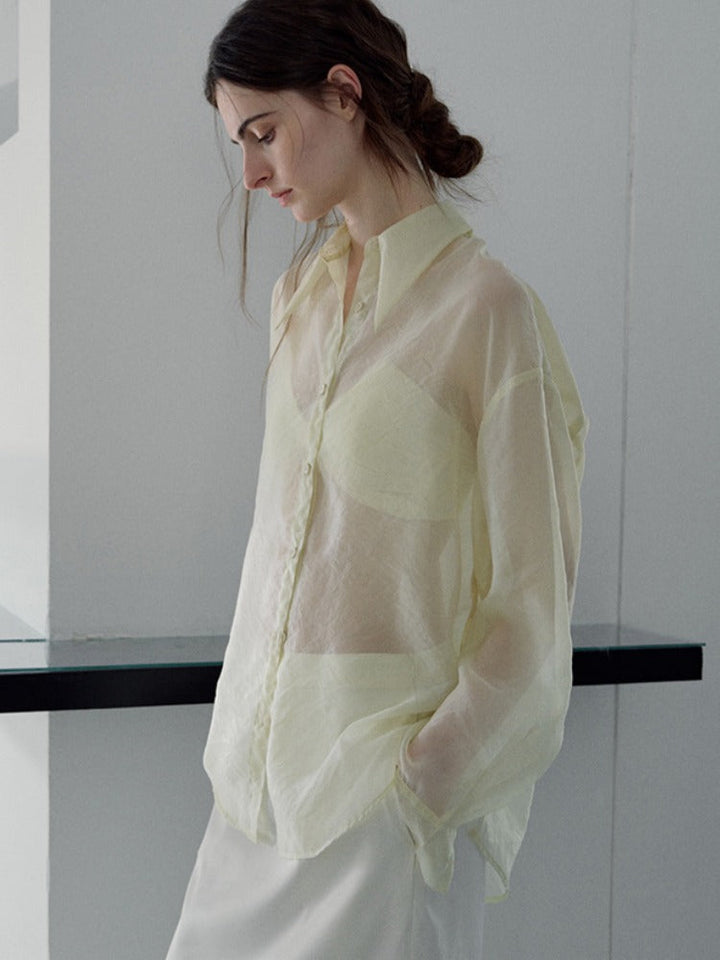 Sheer Long Sleeve Sun Protection Shirt