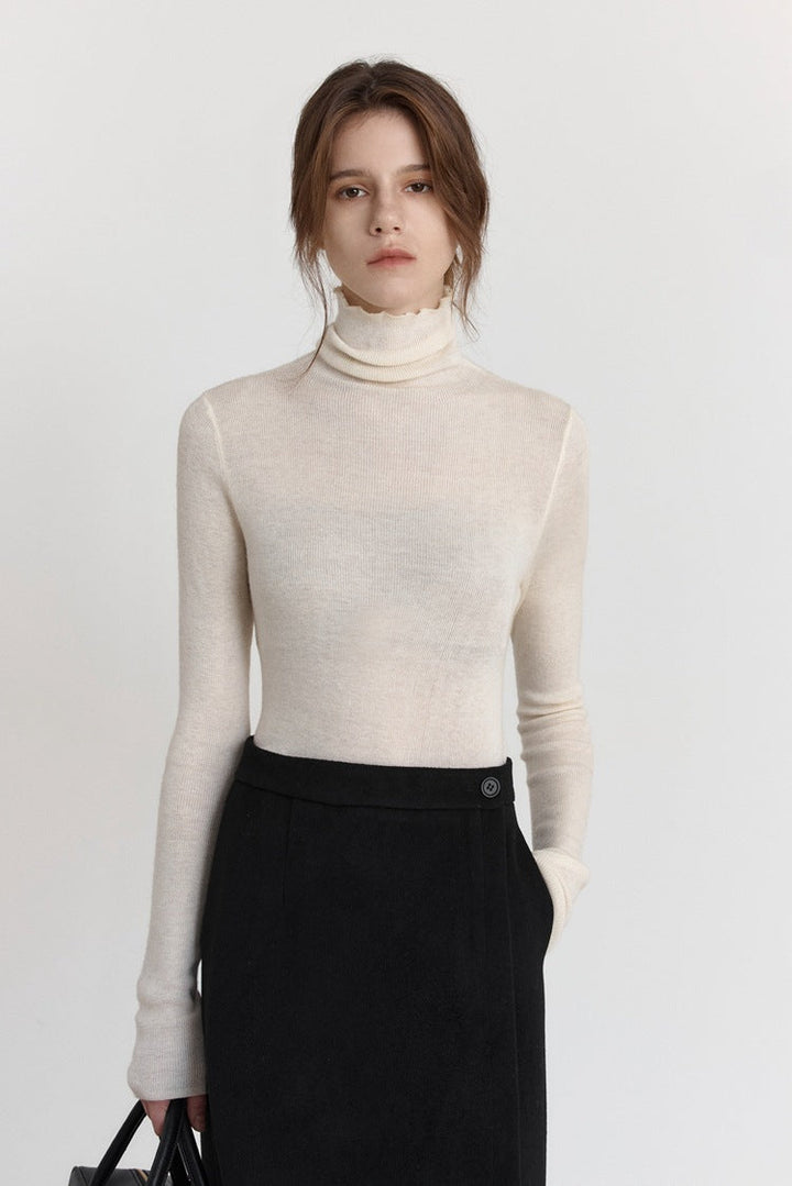 Stretch Slim-Fit tröja med turtleneck