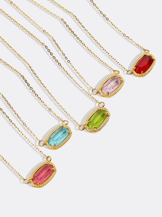 Ovale geboortesteen hanger ketting
