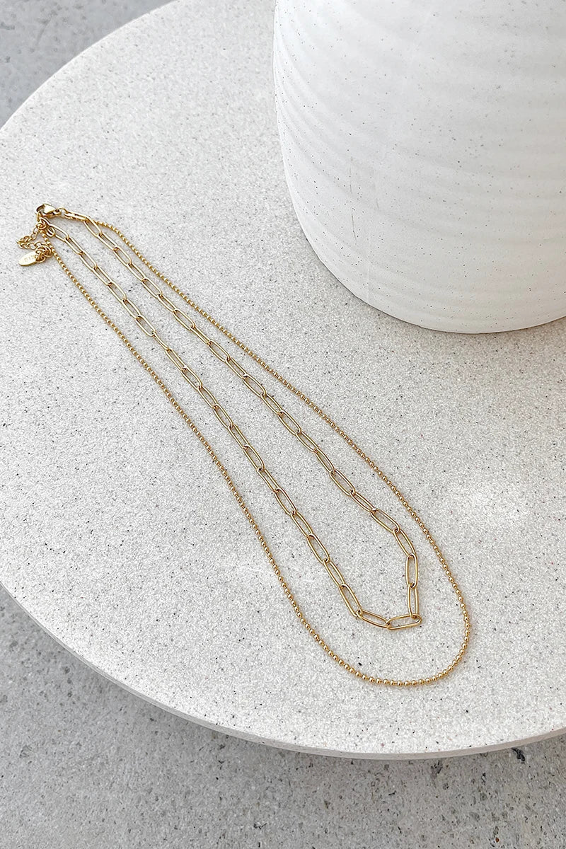 Dani Chain Necklace Set - Gold