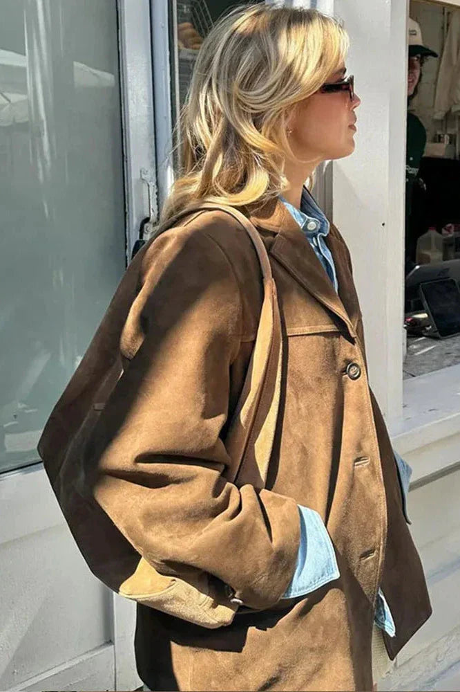 Suede Leather Blazer