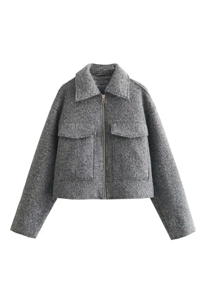 Cropped Jacket - GRAY