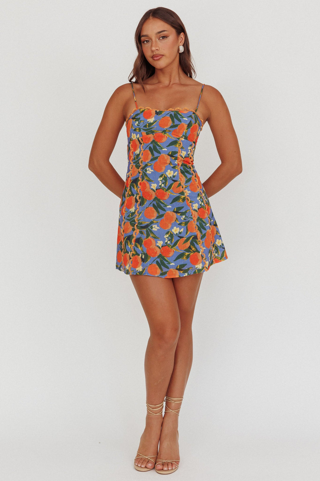 Chamberlain Scallop Trim Mini Dress Citrus Orange by Selfie Leslie