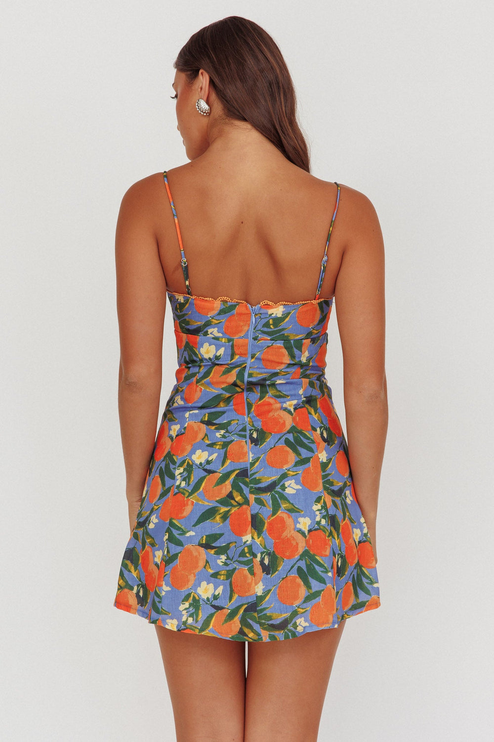 Chamberlain Scallop Trim Mini Dress Citrus Orange by Selfie Leslie