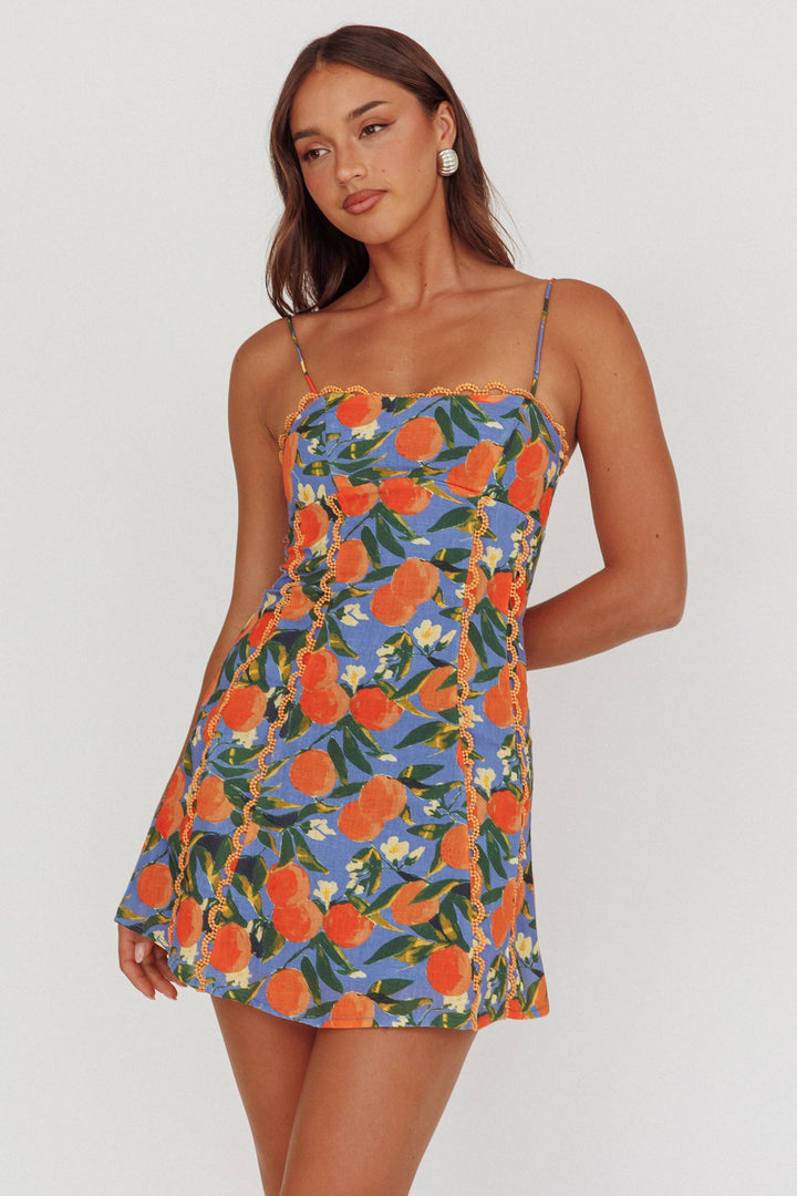 Chamberlain Scallop Trim Mini Dress Citrus Orange by Selfie Leslie
