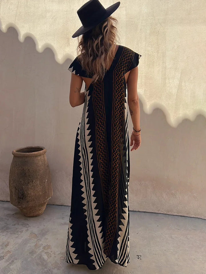 Shannon Boheemse Azteekse print maxi-jurk