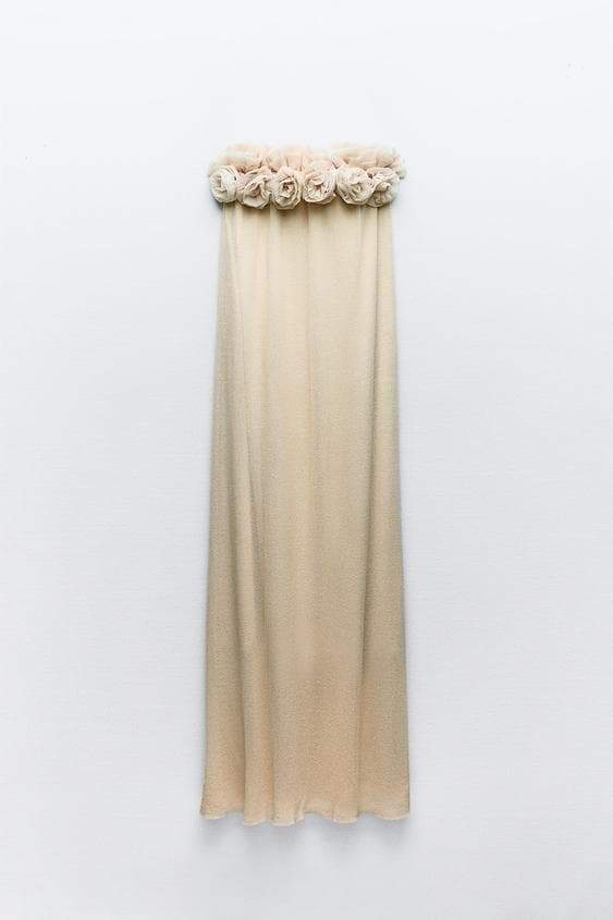 Alva Floral Knit Strapless Maxi Dress