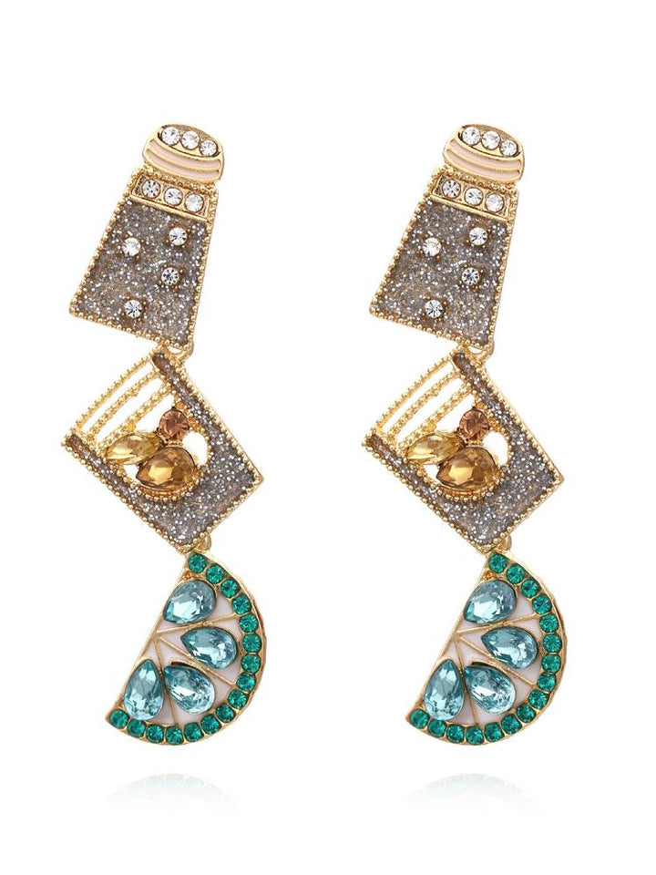 Cocktail Diamante Drop Earrings