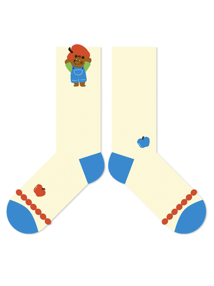 Chaussettes mignonnes en coton ours de dessin animé