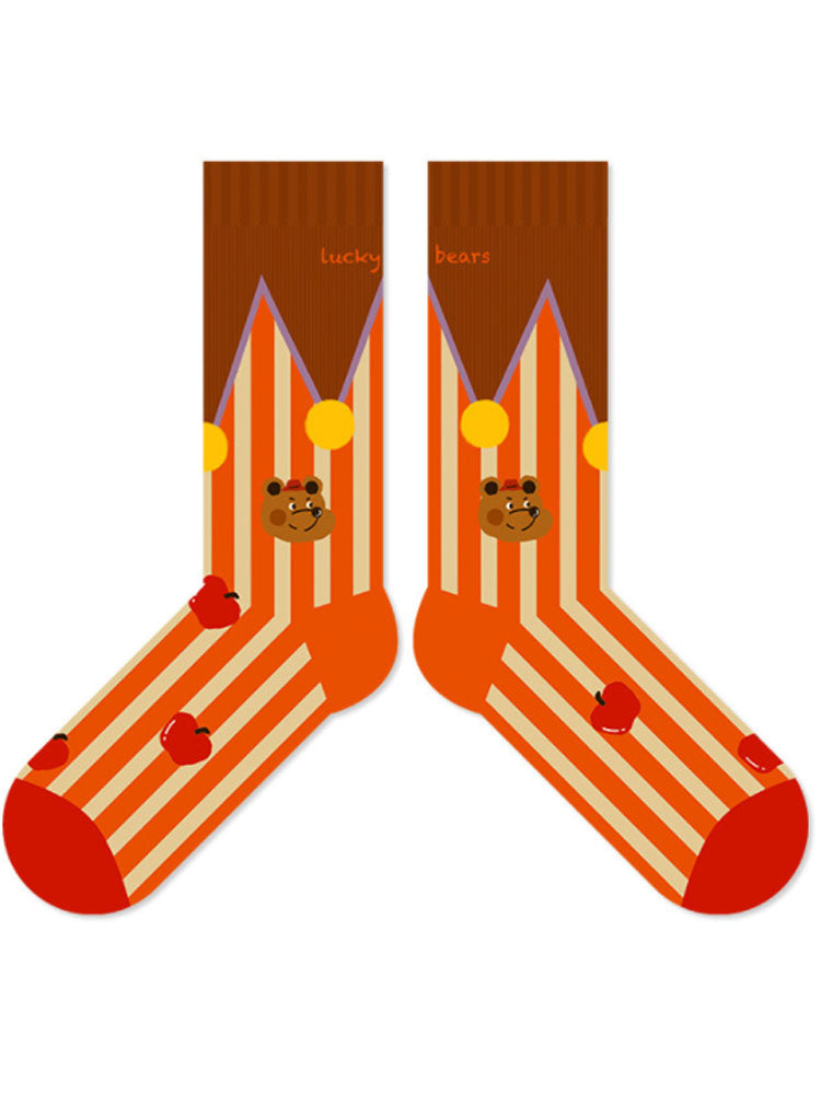 Cute Cartoon Bear Cotton Socks