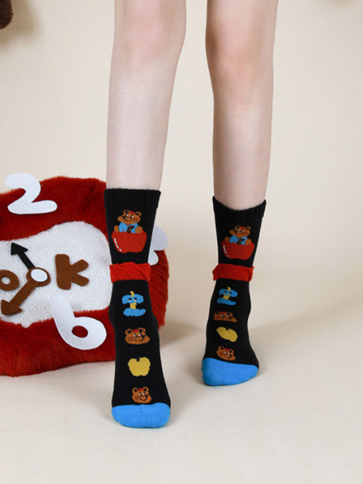 Cute Cartoon Bear Cotton Socks