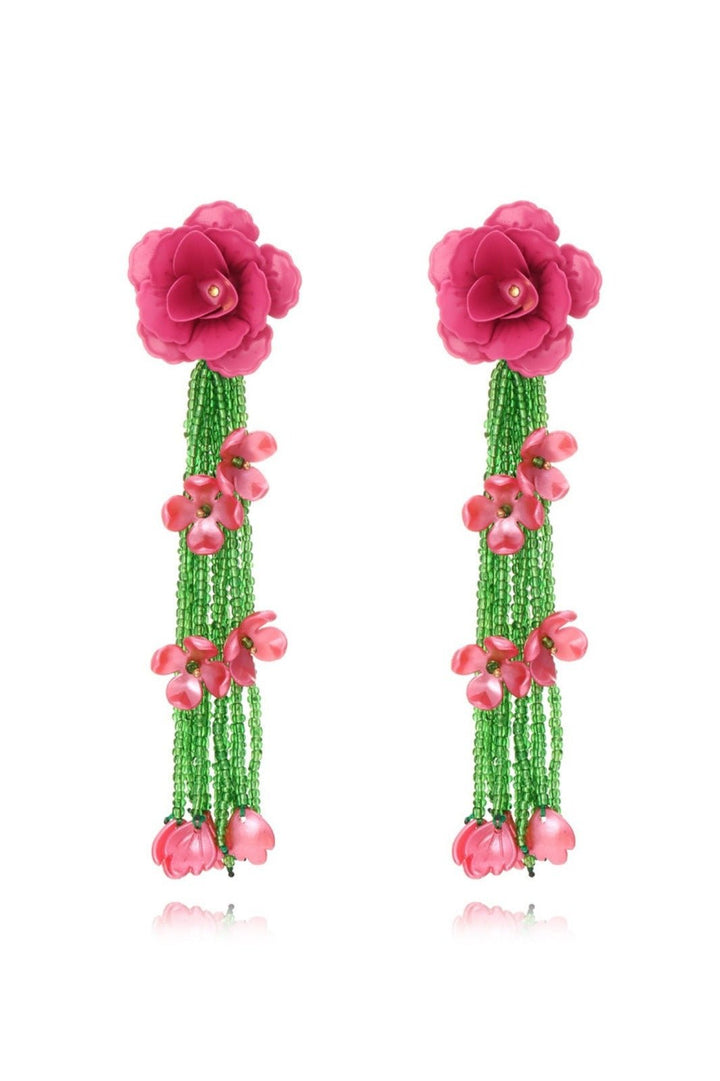 Donna Flower Tassel Earrings