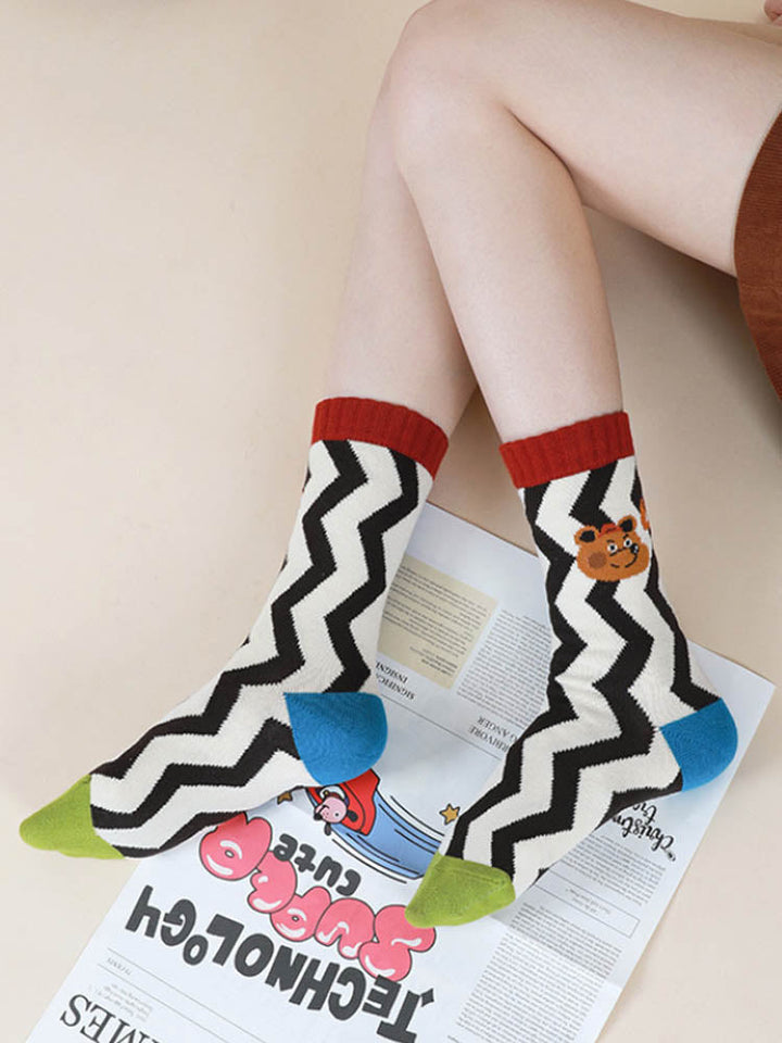 Cute Cartoon Bear Cotton Socks