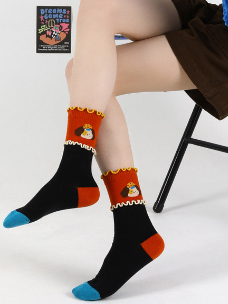 Cute Cartoon Dog Cotton Socks