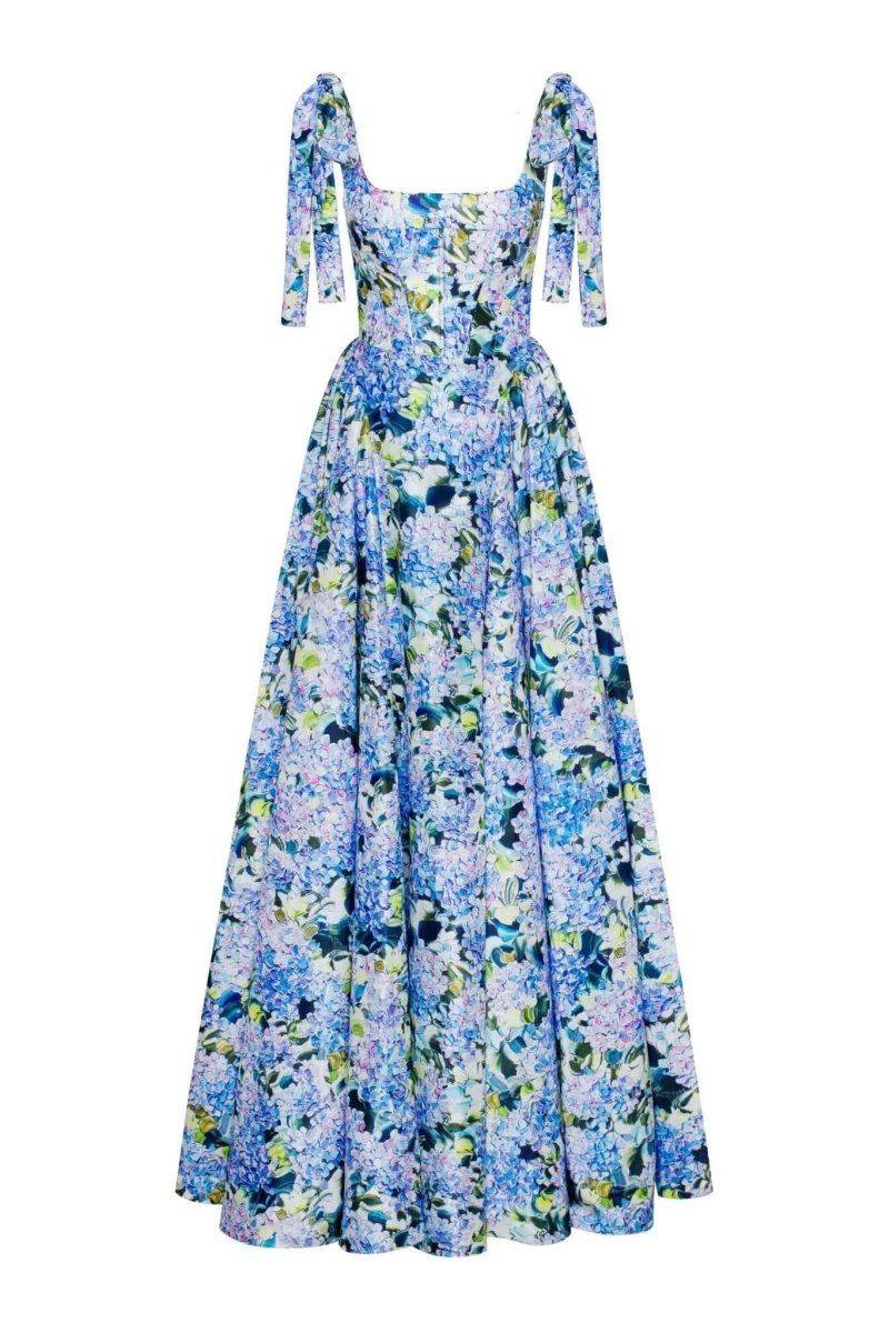 Kacey Hydrangea Printed Strap Maxi Dress